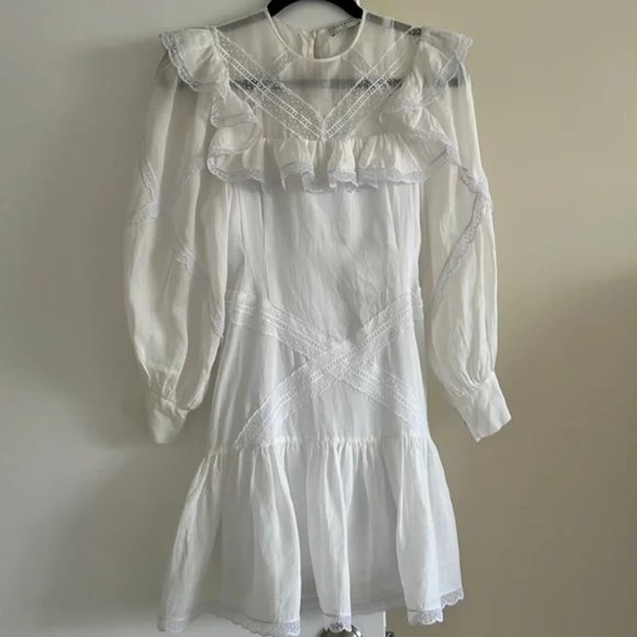 Sandro Belem Ruffle & Braid-Trim Short Dress - Picture 4 of 10